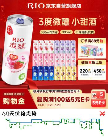 锐澳（RIO）洋酒 预调酒 鸡尾酒 冰饮果酒甜酒 微醺3度 330ml*24罐口味随机