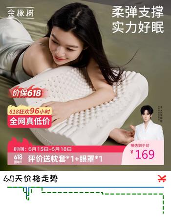 金橡树泰国原芯进口颈椎枕橡胶枕头93%天然乳胶枕泰享枕工学按摩枕礼盒
