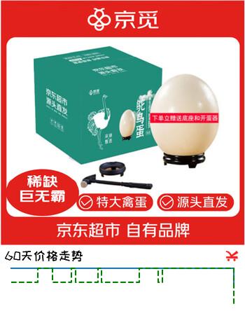 京觅山东新鲜鸵鸟蛋净重3斤/枚礼盒装巨无霸特大禽蛋源头直发包邮