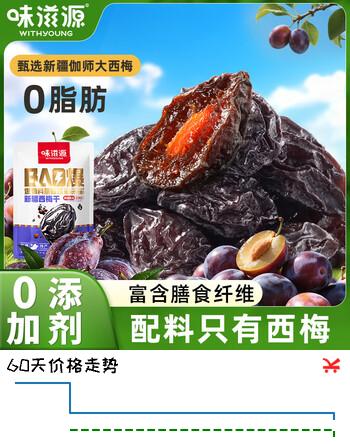 【9折】味滋源西梅干500g 0添加新疆西梅子蜜饯果干 低脂孕妇休闲健康零食https://u.jd.com/UacQnny----普遍有货 | 下4件最优到手单价：19.01 -> 【17.28】