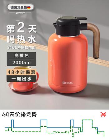 艾曼格（IMOGY）艾曼格保温壶家用保温水壶316L不锈钢大容量热水壶结婚保温壶