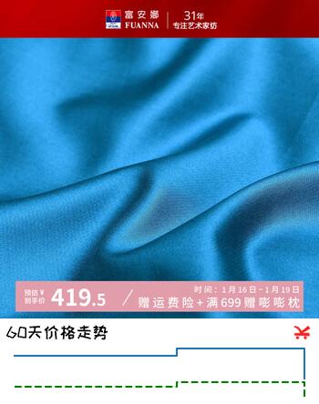 富安娜80支进口皮马棉四件套全棉缎纹素绣双人床单被套酒店风  威廉 80支匹马棉+60支长绒棉 床单款 1.8m床 被套230*229cm