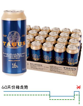 泰谷（TAGUS）西班牙原装进口啤酒 16度烈性啤酒 泰谷16度 500mL 24罐 26年5月27日到期