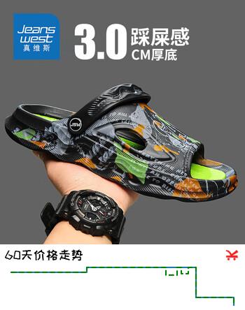 真维斯（Jeanswest）拖鞋男夏季外穿踩屎感软底凉拖鞋男休闲沙滩凉鞋