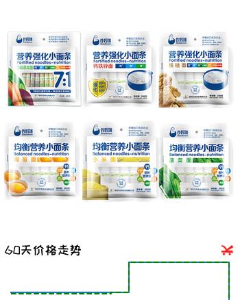 谷妈咪多彩蔬菜面条6袋组合装营养挂面含钙铁锌 6口味各一袋套餐