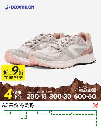 【7折】迪卡侬跑步鞋女透气软底轻便减震休闲透气跑鞋RUNS奶茶色38 4170471https://u.jd.com/xriBsJW----普遍有货 | 下1件最优到手单价：184.9 -> 【143.92】