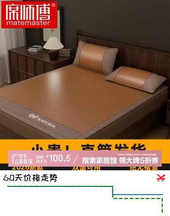 【5折】席师傅雅致凉席1.8x2米藤席双人三件套冰丝席子【直筒款 双面可用】https://u.jd.com/xOaBmGO----普遍有货 | 下1件最优到手单价：178.89 -> 【100.5】