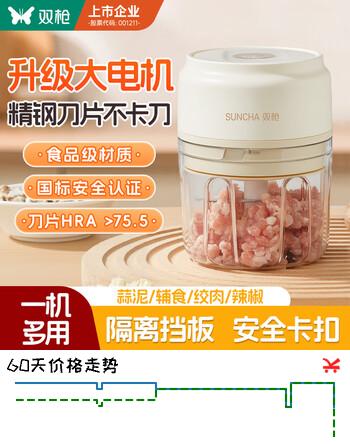 双枪（Suncha）电动捣蒜器打蒜器料理机绞肉馅蒜蓉搅碎器拉蒜器压姜蓉神器三刀