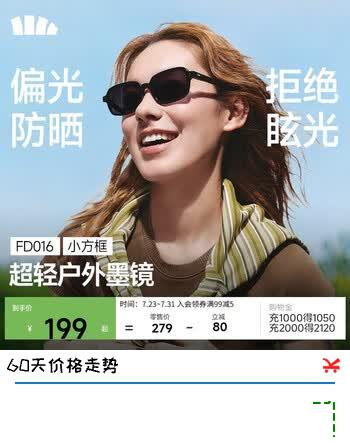 【7折】蕉下（beneunder）墨镜小方框男女可折叠偏光复古墨镜防紫外线时尚太阳镜FD016https://u.jd.com/U684kMy----普遍有货 | 下1件最优到手单价：248.73 -> 【198.9】