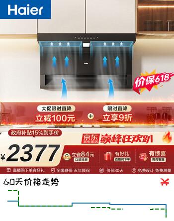 海尔（Haier）抽油烟机 油烟机套装 顶侧双腔三吸 28风量大吸力 70%热效超密火 973UD+H70A【套装商品】
