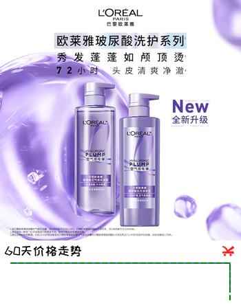 欧莱雅（LOREAL）玻尿酸洗发水清爽控油蓬松去油洗头水洗发露660ml【临期清仓】