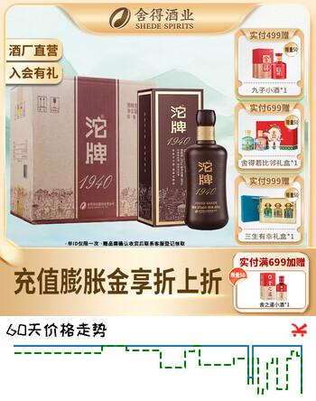 沱牌【年货送礼】舍得 沱牌酒 沱牌1940 整箱装 浓香型白酒 纯粮名酒 50度 480mL 6瓶 【箱装】