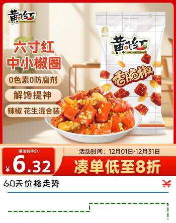 黄飞红（HUANGFEIHONG）香脆椒55g*1袋 辣椒脆 辣椒酥 香辣酥 花生脆零食下酒菜花生米