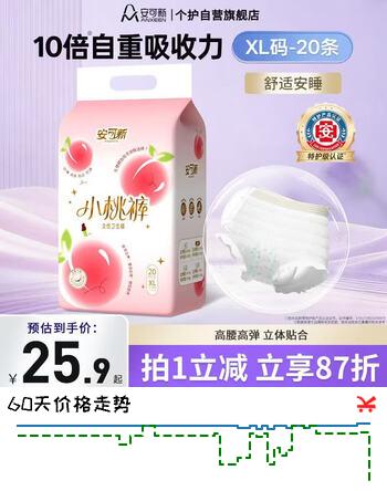 安可新特护级小桃裤安睡裤XL码20片女经期用自由点安心裤大码孕产妇可用