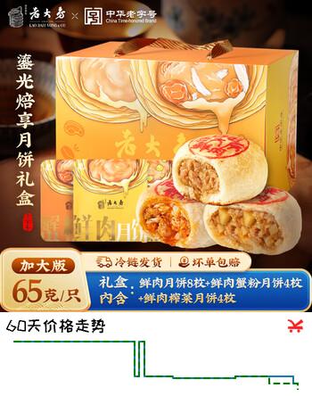 【8折】西区老大房速冻鲜肉月饼苏氏榨菜猪肉酥皮早餐月饼生胚上海特产中秋月饼礼盒https://u.jd.com/xGRMIqg----普遍有货 | 下7件最优到手单价：108 -> 【91.85】