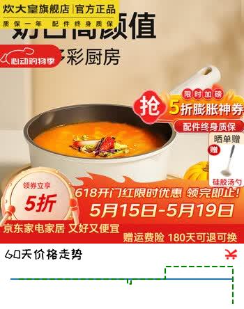 炊大皇奶锅汤锅钛盾不粘锅宝宝辅食热奶煮泡面汤锅燃气电磁炉通用 不沾奶锅 16cm