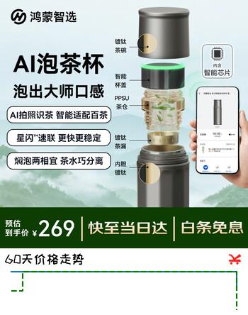 【8折】鸿蒙智选哈尔斯保温杯星闪ai智能泡茶杯茶水分离钛杯大容量七夕情人节礼物https://u.jd.com/k1iFoA3----普遍有货 | 下3件最优到手单价：266 -> 【214.4】