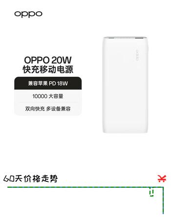 OPPO 20W充电宝3C认证可上飞机快充移动电源10000充电宝双向快充适用一加/华为手机