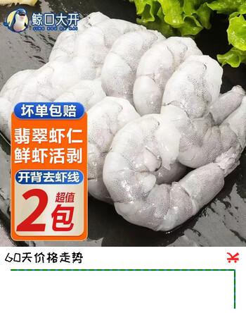 【3折】鲸口大开【新货】翡翠虾仁活虾现剥开背去虾线新鲜大虾仁冷冻白虾仁海虾仁 【当季新虾剥壳】特大翡翠虾仁 2斤净重 https://u.jd.com/xGRbhJX----普遍有货 | 下1件最优到手单价：119.9 -> 【40.89】
