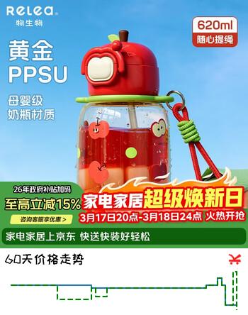 物生物（RELEA）儿童水杯女士孕产妇吸管杯PPSU高颜值塑料杯学生杯子生日礼物