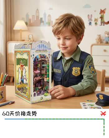 迪士尼（Disney）疯狂动物城书立 3D立体拼图手工DIY拼装玩具摆件生日礼物礼品
