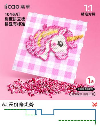 【7折】离草【104钉棋盘格拼豆板】大号104钉画线拼豆板带刻线长钉粉色耐高温可拼接底板2.6mm拼豆工具拼豆板https://u.jd.com/FrM7xtQ----普遍有货 | 下3件最优到手单价：17.88 -> 【12.86】