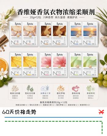 【6折】香维娅【新品】衣物浓缩柔顺剂持久花果香留香30天护色防静电旅行便携装 6款香氛浓缩柔顺剂20g12包https://u.jd.com/4OXW4yC----普遍有货 | 下1件最优到手单价：22.9 -> 【13.9】