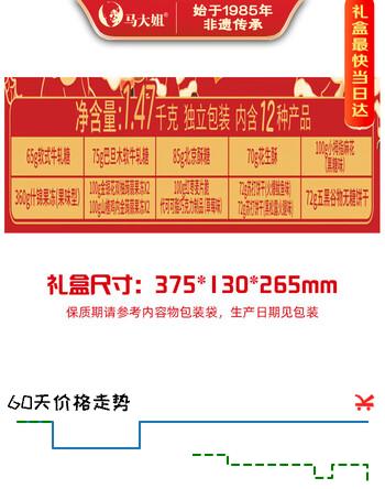 马大姐新年糖果年货礼盒 祥福礼1.47kg 过年春节零食大礼包走亲戚送礼物