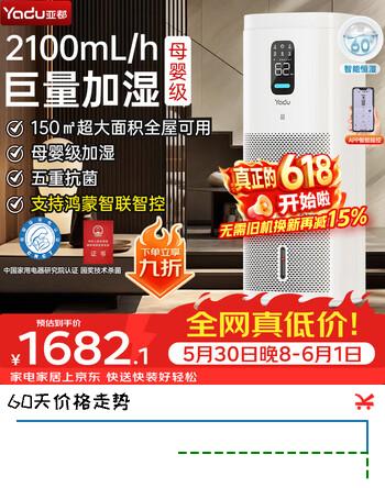 亚都（YADU）无雾加湿器卧室婴儿家用办公室空调房净化空气加湿蒸发式大容量上加水SZ1200-TK101(Hi)