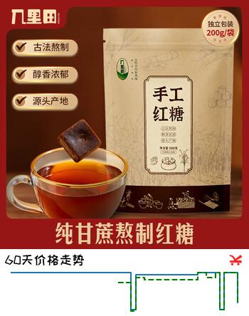 几里田广西特产传统手工红糖200g  甘蔗 无添加 独立包装 红糖块 补气血
