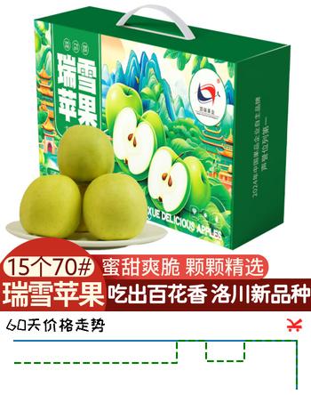 洛川苹果新品瑞雪苹果陕西延安水果苹果礼盒送礼生鲜年货脆甜时令苹果 瑞雪精品果 15个70mm 礼盒装