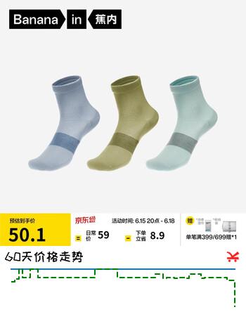蕉内凉皮男士袜子夏季冰丝网眼透气10A抗菌防臭吸汗短筒袜3双装