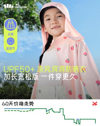 蕉下儿童防晒服外套披风男女童凉感透气防晒AL41324桃桃精灵120