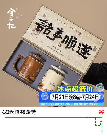 【8折】兮元记故宫文创茶杯淘瓷泡茶办公杯水杯伴手礼盒送客户爸爸男士生日礼物https://u.jd.com/96NsQzj----普遍有货 | 下1件最优到手单价：268 -> 【238.4】