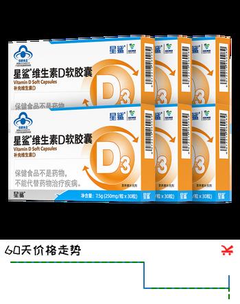 星鲨维生素d3软胶囊滴剂儿童青少年成人中老年专用促钙吸收 360iu 30粒*6盒