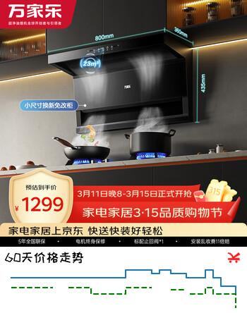 万家乐油烟机【小鲸喜TAK3·全红婵推荐】顶侧双吸不碰头23立方小尺寸大吸力小户型出租房公寓吸抽油烟机