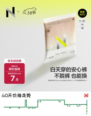 小Nbabycare日用安心裤产妇安睡裤裤型卫生巾M-L码1包1片京东自营
