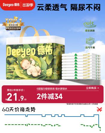 德佑婴儿隔尿垫一次性沁氧宝宝护理垫不可洗透气姨妈垫m码32片