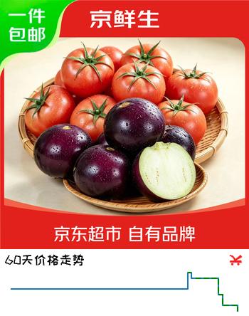 【8折】京鲜生山东普罗旺斯西红柿&紫玉圆茄组合净重5斤约各一半源头直发https://u.jd.com/9gkgPi7----多半有货 | 下1件最优到手单价：14.9 -> 【12.9】