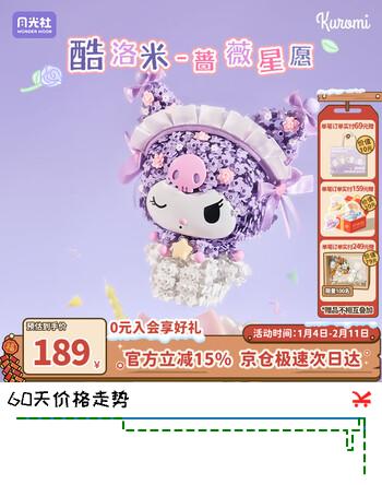 月光社三丽鸥联名酷洛米积木拼装潮玩创意玩具送闺蜜女友生日新年礼物