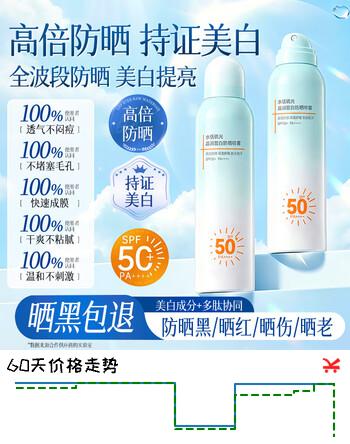 京东京造水恬琉光晶润皙白防晒喷雾100ml青少年成人男女可用SPF50+PA++++