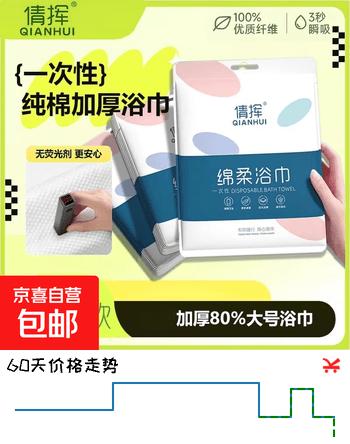 【爆款限量】十一出行必备擦头一次性浴巾旅行单独包装加厚加大 一次性浴巾50*80cm