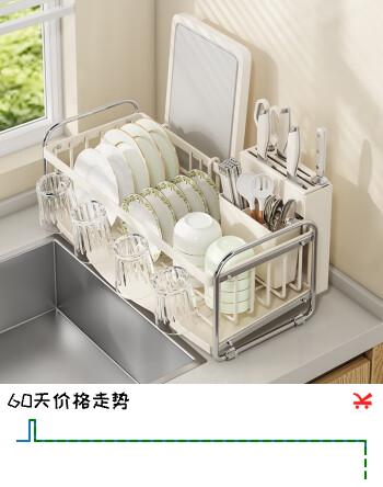 品喻（PINYU）碗碟沥水架厨房水槽台面筷子篮菜板置物架碗架碗盘收纳架