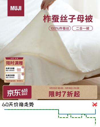 MUJI[自营限定款]柞蚕丝子母被 100%蚕丝被子 加大双人220*240cm