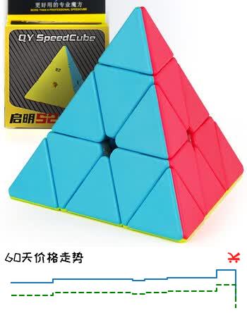 奇艺启明金字塔三阶魔方 异形3阶比赛男孩儿童玩具顺滑玩具 彩色