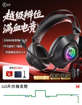 iKF G11游戏耳机头戴式有线耳机USB带麦电竞FPS专用7.1声场听声辨位RGB三角洲电脑无畏契约  机甲黑