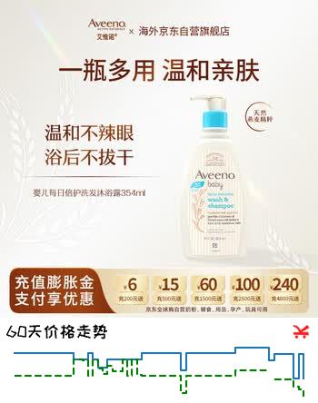 艾惟诺（Aveeno）婴儿洗浴二合一沐浴露 儿童燕麦无皂质洗发水354ml