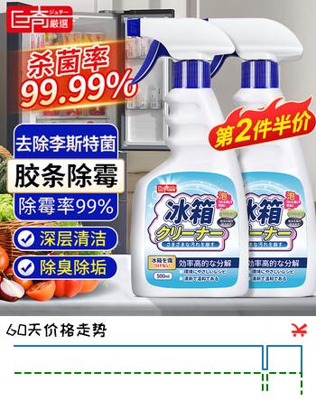 【7折】巨奇（JUQI）严选冰箱清洁剂消毒除霉杀菌清洗剂胶条发霉除臭去污专用500ml2https://u.jd.com/kaN3FgN----普遍有货 | 下2件最优到手单价：27.6 -> 【20.1】
