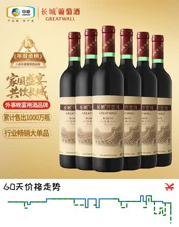 【8折】长城特酿3解百纳干红葡萄酒 750ml6瓶整箱装红酒热门商品https://u.jd.com/xORVakt----普遍有货 | 下7件最优到手单价：109 -> 【92.85】