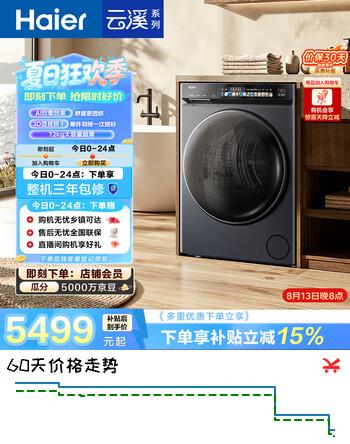 【6折】海尔（Haier）云溪4.0 双擎热泵全自动滚筒烘干机烘衣服干衣机 12KG大容量 AI 家电补贴自营 GA120-STF583HU1https://u.jd.com/UDX68wZ----多半有货 | 下1件最优到手单价：6469.2 -> 【4076.8】
